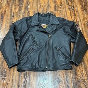 Harley Davidson Women's Size M Black Leather‎ Motorcycle Jacket HOG Biker Coat